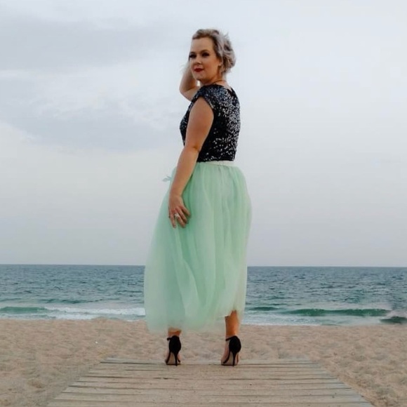 J. Crew Mint Tulle skirt - Picture 2 of 5